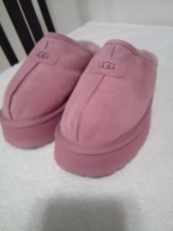 Zapatillas UGG Australia Disquette Slide Rosa Gamuza Piel de oveja genuina 6 EU 37 Foto 3 de 4
