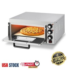 1800W 14'' Electric Commercial Kitchen Countertop See-Through Pizza Oven Timer