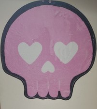 PINK SKULL Super miękki / pluszowy puszysty dywan kępkowy