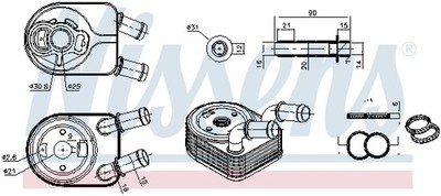 NISSENS 91499 Ölkühler, Motoröl für FORD