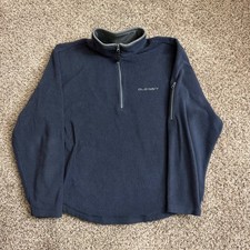 Old Navy Mens XL Navy Blue Quarter Zip Fleece Pullover Sleeve Pocket Mock Neck