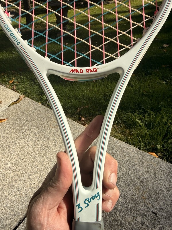 Mad Raq Vintage Ceramic 3-String MS Tennis Racquet Tennis  4 5/8 Grip