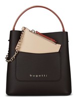 bugatti Ella Top Handle Bag Handtasche Tasche Dark Brown Dunkelbraun Lachsfarben