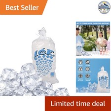 Ice Bags with Twist Tie Enclosure 10 Lbs 50 Pack Plastic Freezer Bags