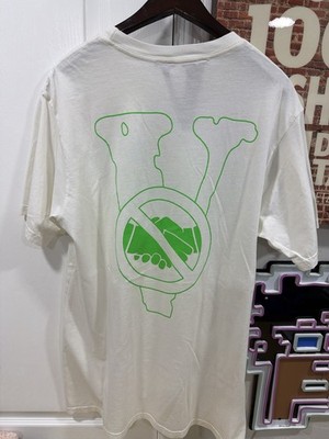 Vlone  Stay Away From Your Friends    T-Shirt White/Neon Green Medium  Authentic