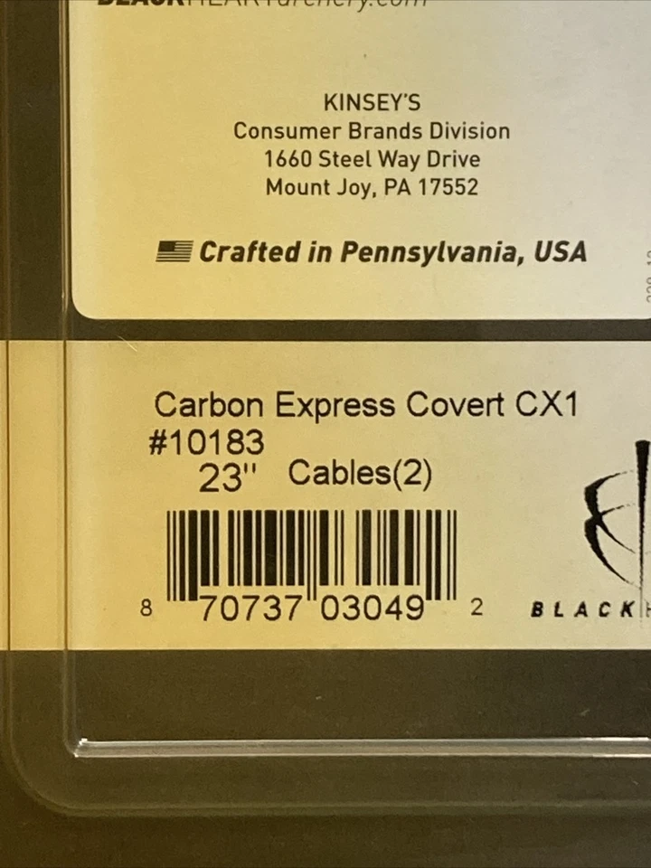 NEW BLACK HEART 10183 23" CARBON EXPRESS COVERT CX1 CROSSBOW CABLES - Image 3 of 4