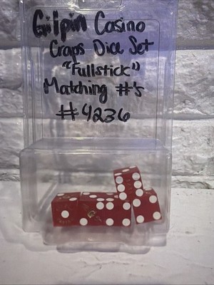 Gilpin Casino Craps Set Full Stick Matching Numbers.      # 4236