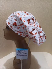 Mushrooms Women's Euro/Chef Surgical Scrub Hat/Cap Handmade
