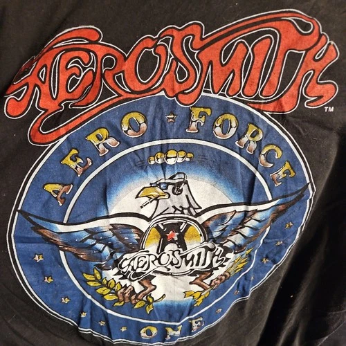 80s AEROSMITH AERO FORCE ONE -88 TOUR CONCERT ROCK B 1980s vintage concert t-shirt, vintage, single stitch, B+ condition