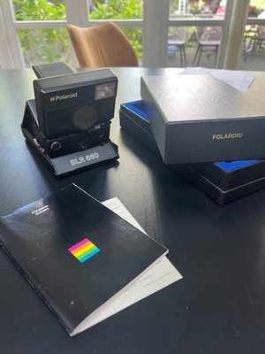 Polaroid SLR 680 Folding Instant Camera - TESTED & WORKING - Boxed With Manual