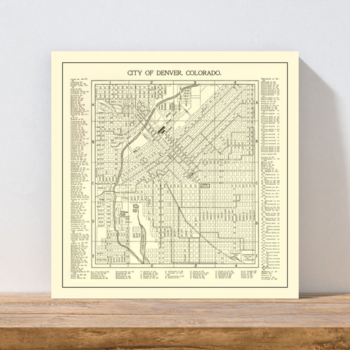 Old Map of Denver, CO 1901 - Vintage Denver Colorado Art - Picture 3 of 29