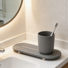 2-Water Absorbing Stone Tray For Sink Quick Drying Holder For Kitchen