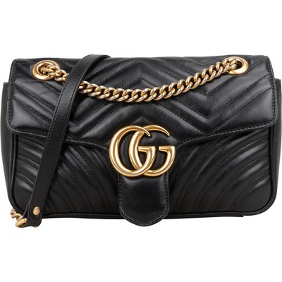 Gucci Chevron Matelassé Leather GG Marmont Medium Crossbody Bag Tasche