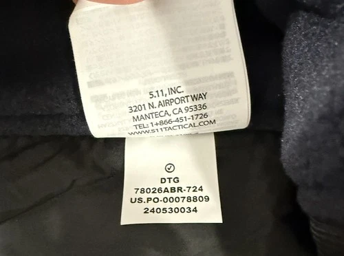 NWOT LARGE TALL 5.11 TACTICAL MENS TACTICAL FLEECE JACKET DARK NAVY 78026 image 4