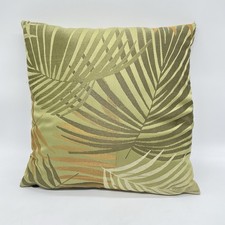 Pier 1 Tropical Palm Leaf Throw Pillow 18  Green Orange Decorative Cushion