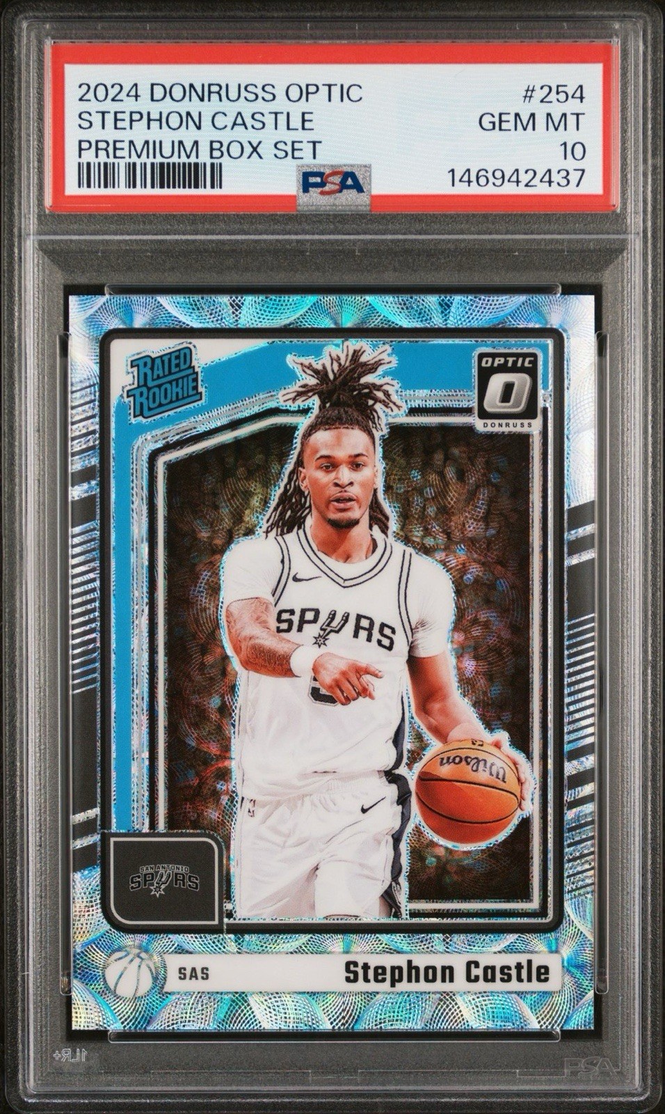 2024 Donruss Optic Premium Box Stephon Castle #254 RC ROOKIE/249 PSA 10 POP 14