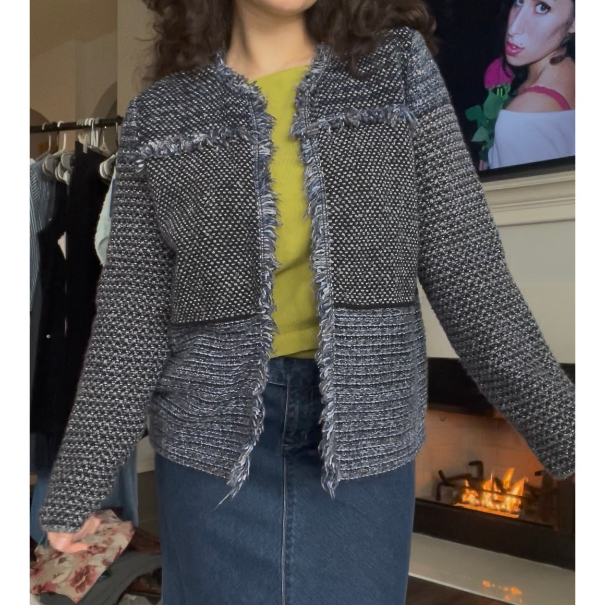 2000s Boho Chic Blue Distressed Patchwork Jacket - image 2