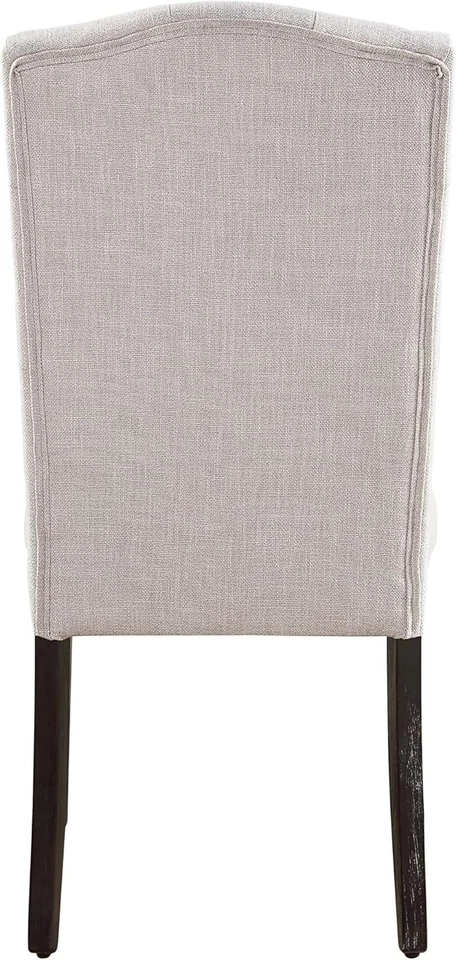 CAJA ABIERTA 2 sillas laterales de comedor acme gerardo de tela acolchada beige lino $300 OS25 Foto 3 de 4