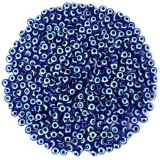 400Pcs Blue Evil Eye Beads for Jewelry Making 8mm Small, A-400Pcs