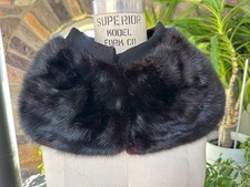 Vintage 1950s Wide Dark Brown/Black Mink Coat Collar