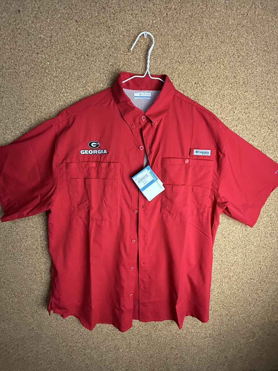 Columbia PFG Georgia Bulldogs Golf Polo Fishing Shirt Mens Medium UGA  Vented | eBay