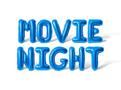 MOVIE NIGHT Letter Balloon Banner - Movie Marathon Party Decorations