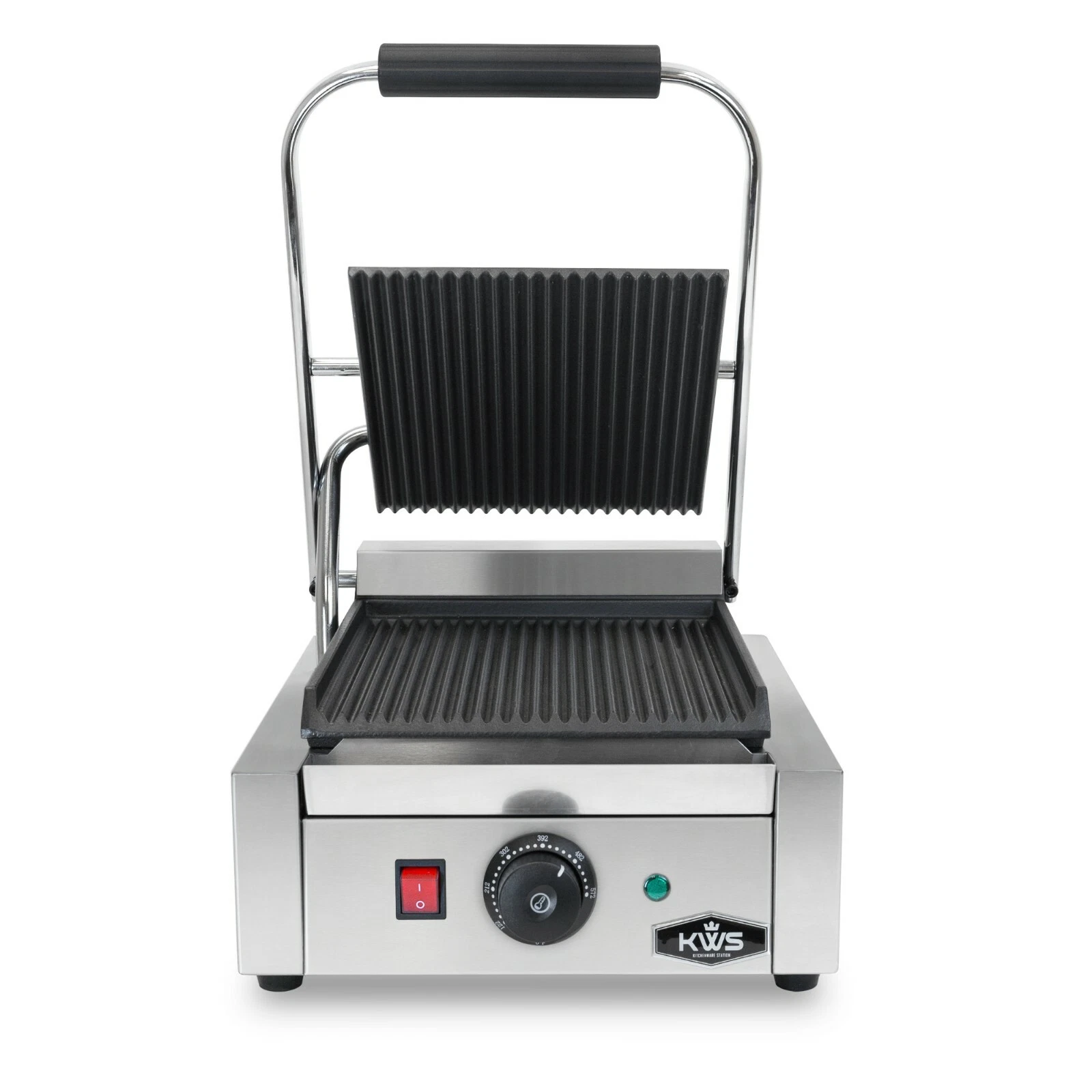KWS PM-16 Electric Commercial 1600W Panini Grill with Grooved Plate 9.25" x 8.8"
Opens in a new wind