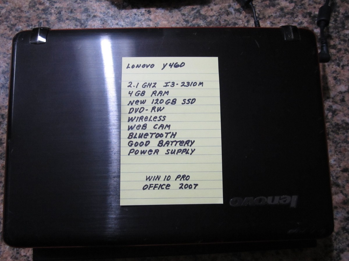Lenovo IdeaPad Y460 Intel GHZ I3-2310 4GB RAM 120GB SSD DVD-RW
