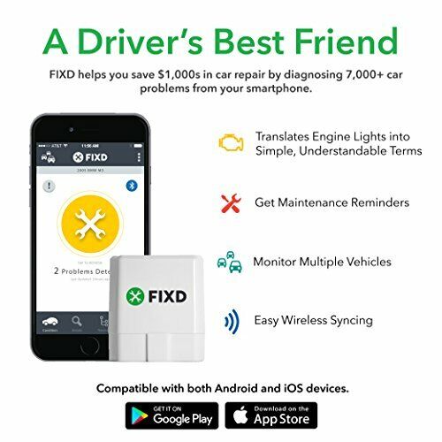 FIXD OBD2 Professional Bluetooth Scan Tool & Code Reader for White and Green - Picture 3 of 10