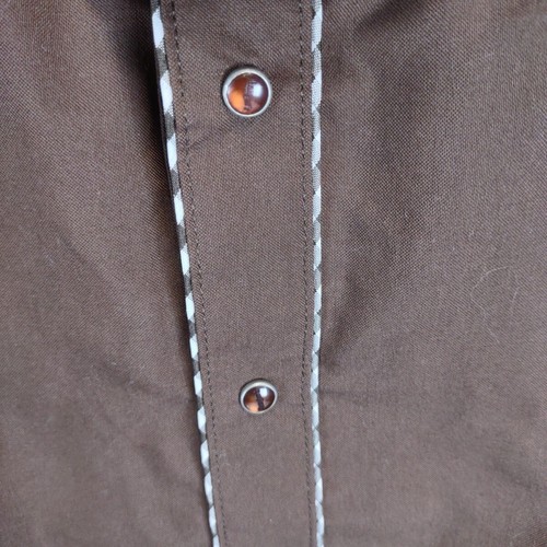 Ranger's Western Button/Snap Down Shirt Brown Embr detailing 117Ca01 Men's Sz M - Picture 5 of 8