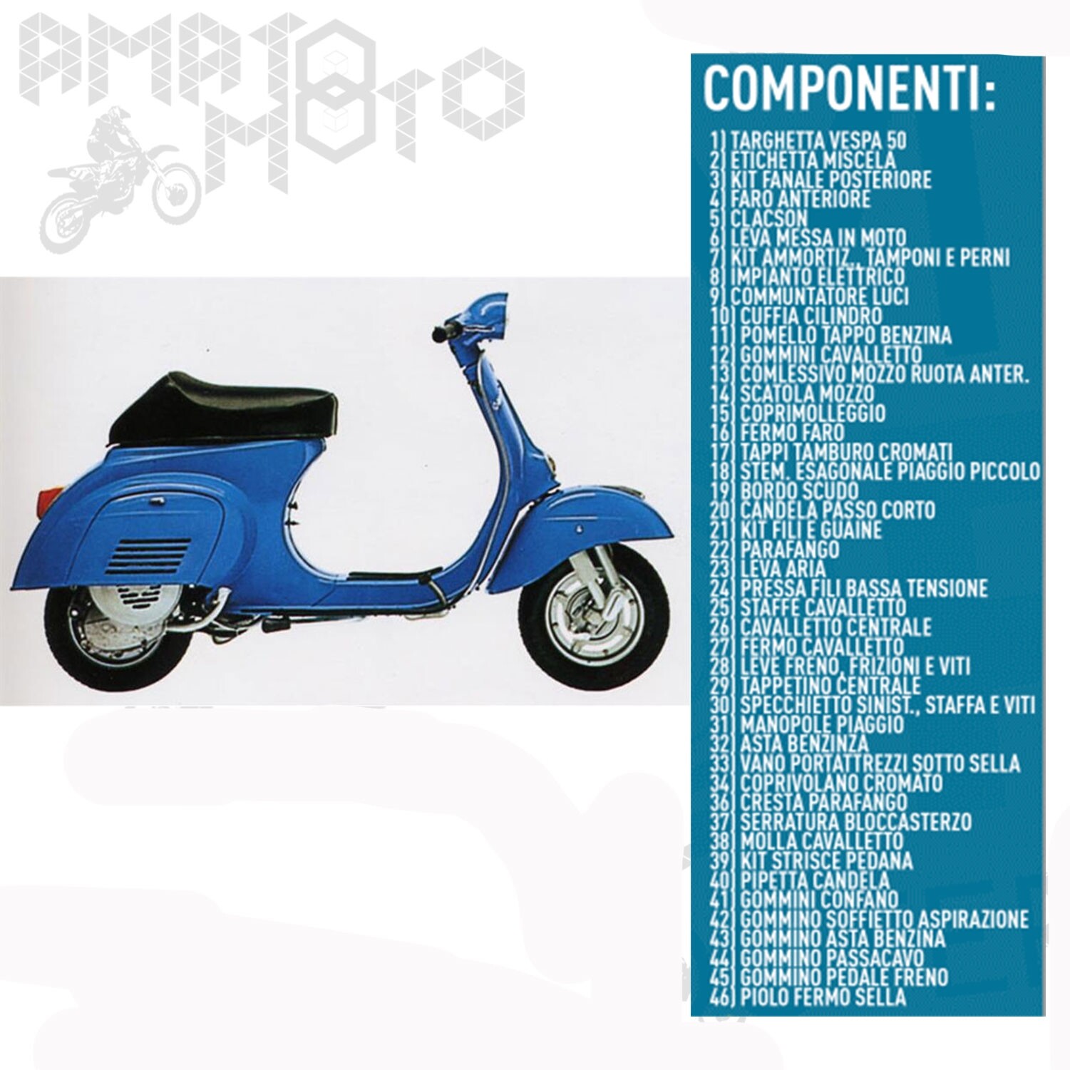 Piaggio Vespa Ricambi Vespa 50 Faro Tondo Faro Kit Restauro Vespa