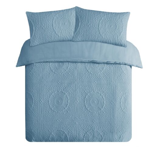 Geometric 3D Quilted Duvet Set Floral Pinsonic Polyester Bedding Cover - Picture 20 of 27