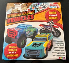 BRAND NEW JOYIN WOODEN RACING VEHICLES KIT Kids Craft Build  Paint Your Own