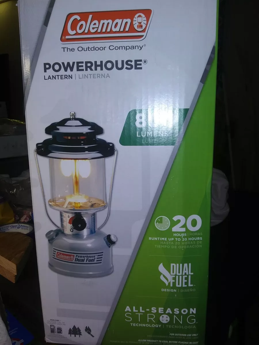 Coleman Powerhouse Dual Fuel Two Mantle Lantern Gunmetal Gray NIB