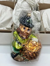 Vintage NEW Christopher RADKO 1998 POT O GOLD Glass Ornament 98-016-0 St Patric