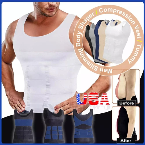 Camiseta sin mangas Sculptcore modeladora corporal para hombre camisa modeladora de compresión faja adelgazante - Imagen 1 de 19