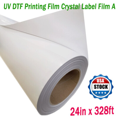 24'' x 328ft Waterproof UV DTF Printing Film PET Film Crystal Label Film A