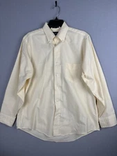 VINTAGE Gant Super Oxford Shirt Men’s 16.5 Yellow USA 80s 90s Button Up 3875