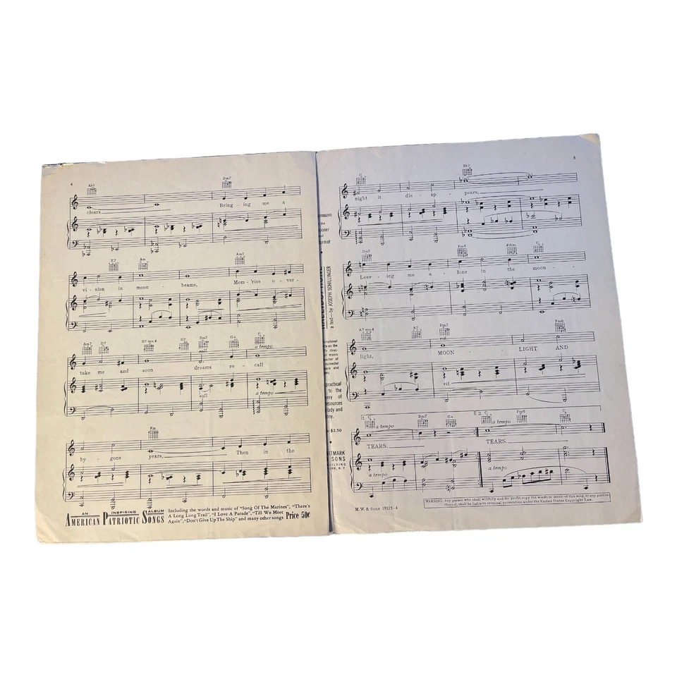 Partituras Moonlight And Tears Four Mothers Warner Bros Scholl Roemheld 1940 Foto 4 de 4