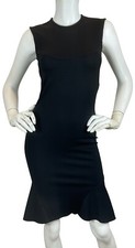 Torn By Ronny Kobo Stretch Knit Wiggle Dress Sleeveless Gored Hem Black Sz XS