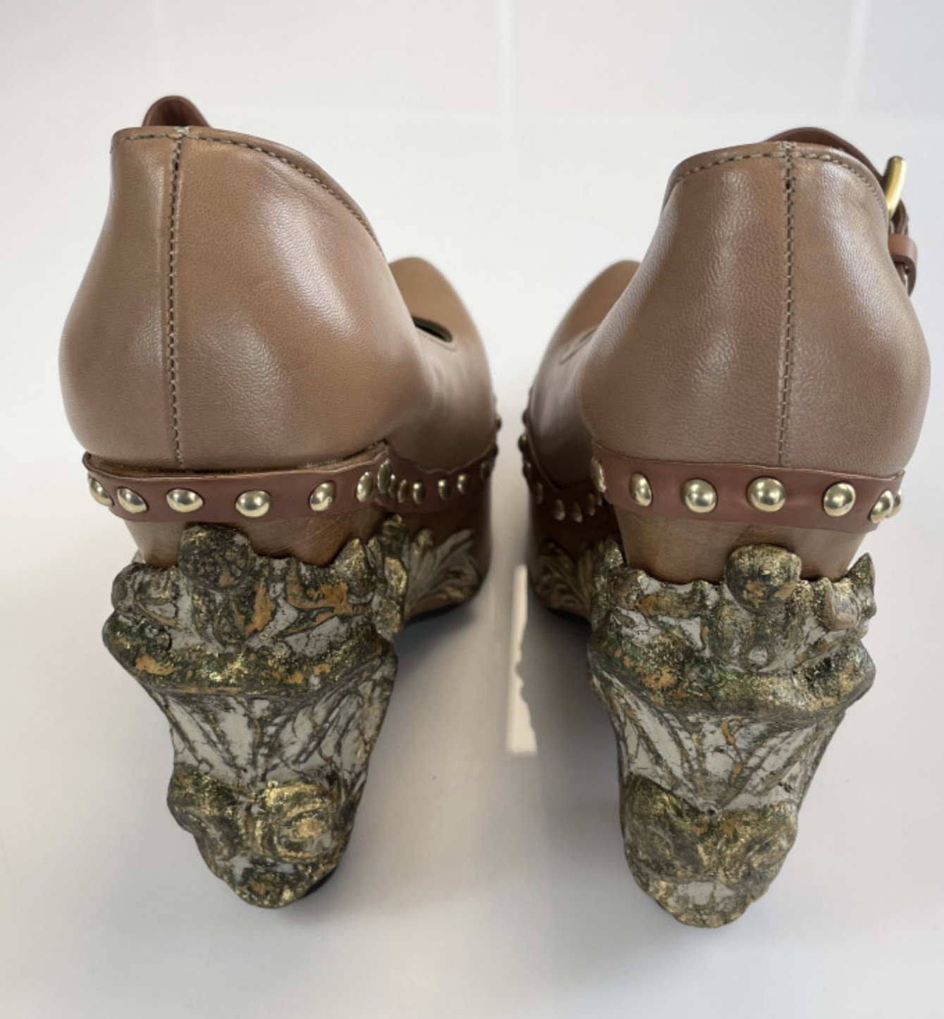 Miu Miu Deadstock Runway Venice Baroque Sculpted Platform Wedge Shoes Shoes 37 image 10