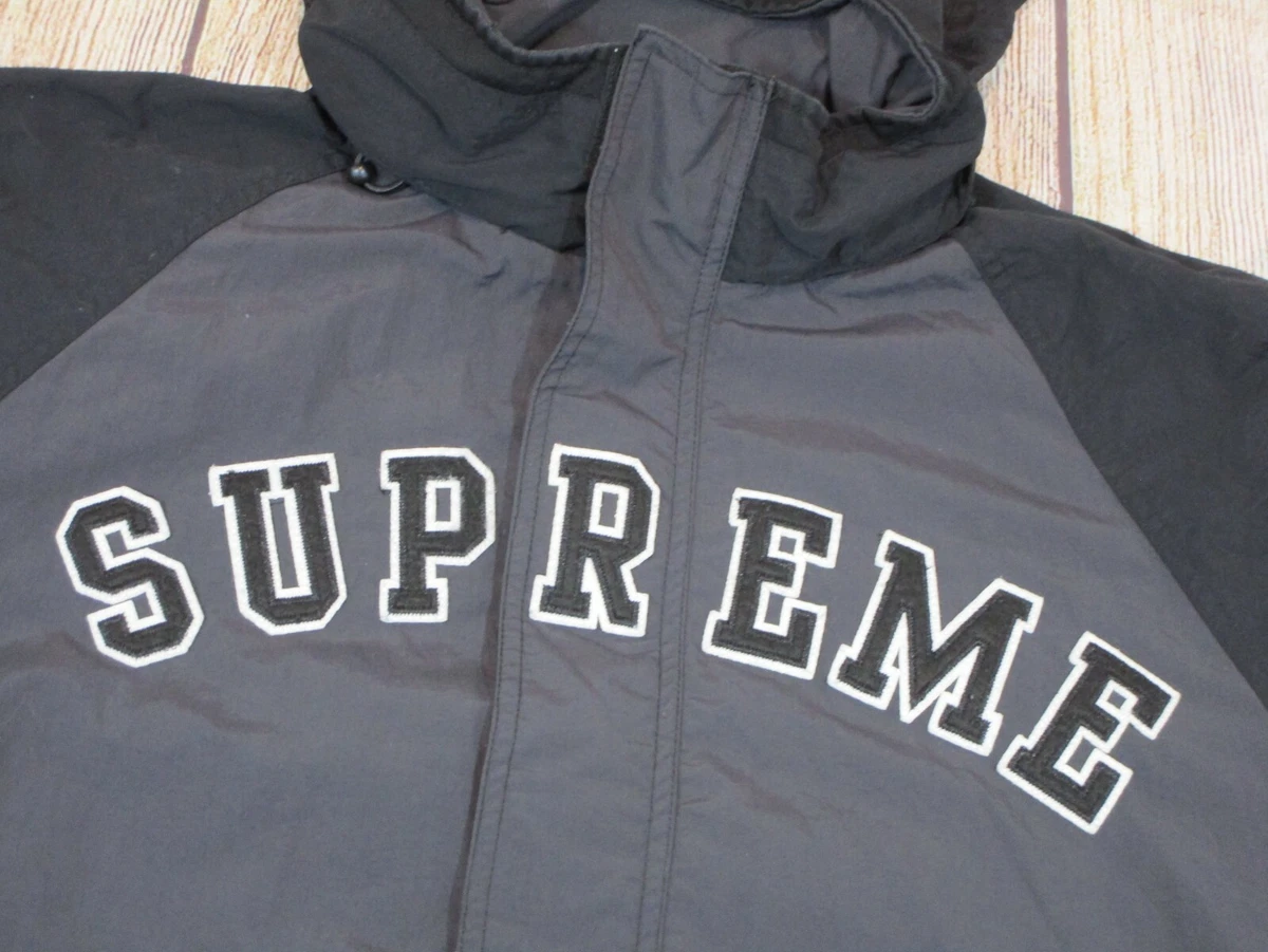 レオパードフラワーブラック supreme court half zip pullover jacket
