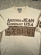 Arizona Jean Company VTG T Shirt Beige Size XL USA Made Graphic 1988 Cotton