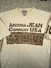 Arizona Jean Company VTG T Shirt Beige Size XL USA Made Graphic 1988 Cotton