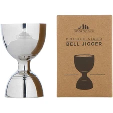 Top Shelf Bar Supply Bell Jigger - Premium Double Cocktail Jigger, 1oz/2oz ma...