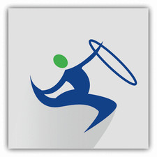 Gymnastics Sport Silhouette Car Bumper Sticker Decal 5" x 5"