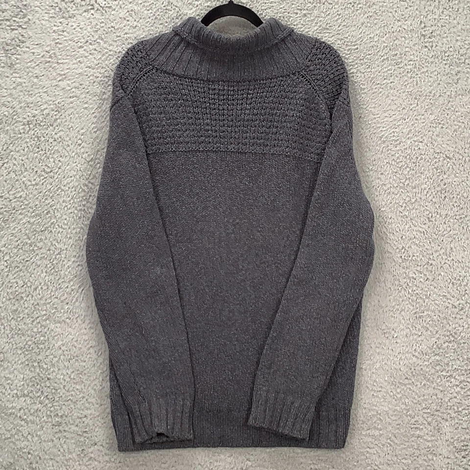 Suéter Massimo Dutti Hombres L Gris Cachemira Lana Seda Cierre Palanca Hecho en Italia Foto 2 de 4