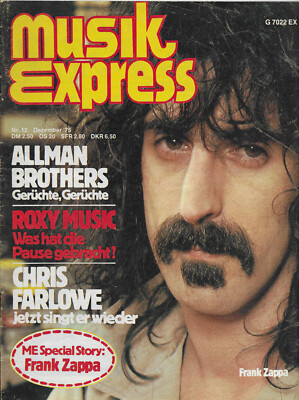 Musik Express Nr. 12  1975  komplett Allman Brothers, Frank Zappa, Roxy Music