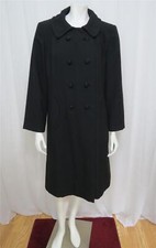 An exceptional double breasted black wool dress coat from Brynwood Mier Frank L