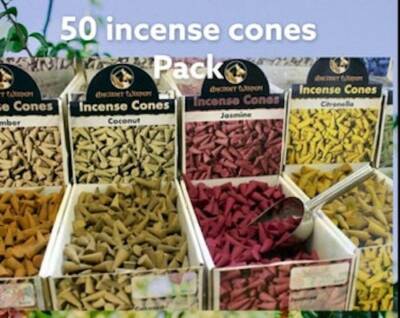 50 Incense Cones - High Quality Natural Scents for Aroma Burners | Aromatherapy